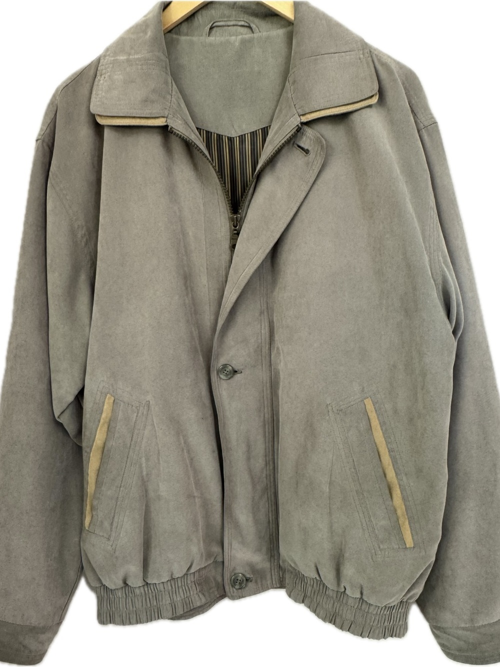 Vintage 90s Oxide Olive Green Bomber Jacket with Green and Yellow lining